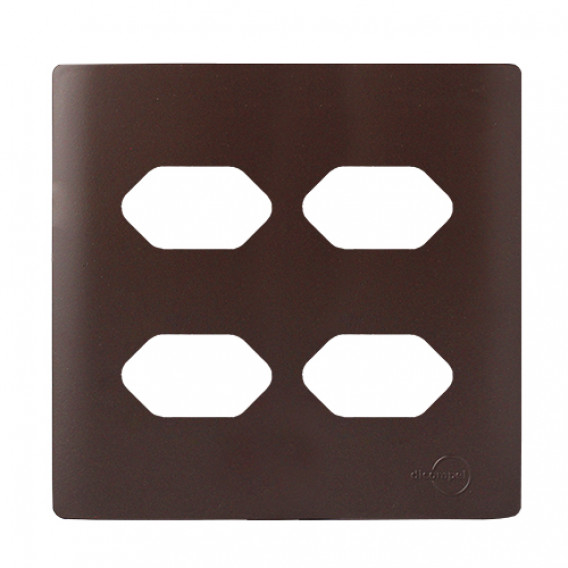 Placa 4x4 4 Tomadas - Novara Marrom Fosco Placa 4x4 4 Tomadas - Novara Marrom Fosco